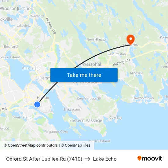 Oxford St After Jubilee Rd (7410) to Lake Echo map