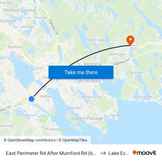 East Perimeter Rd After Mumford Rd (6617) to Lake Echo map