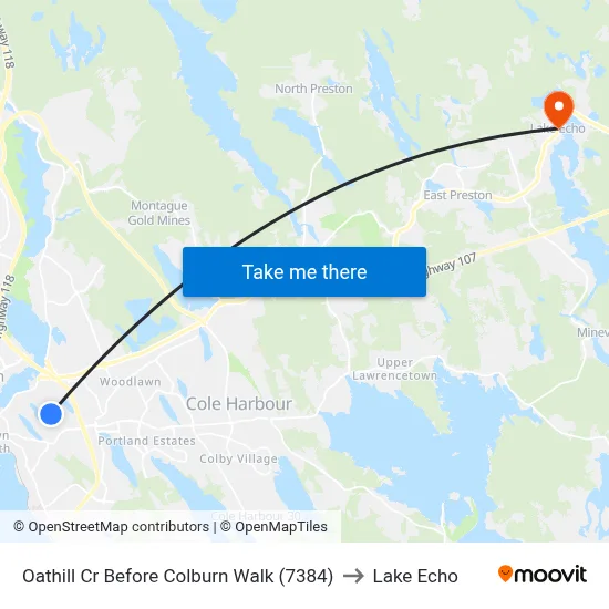 Oathill Cr Before Colburn Walk (7384) to Lake Echo map