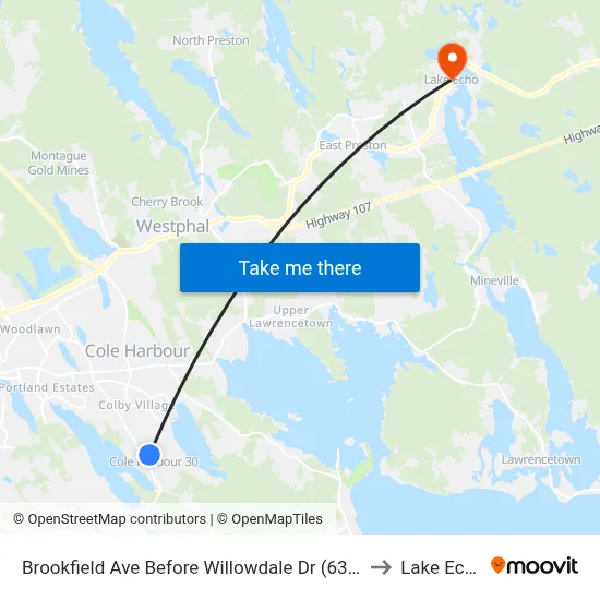Brookfield Ave Before Willowdale Dr (6322) to Lake Echo map