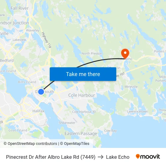 Pinecrest Dr After Albro Lake Rd (7449) to Lake Echo map