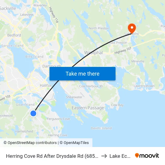Herring Cove Rd After Drysdale Rd (6858) to Lake Echo map
