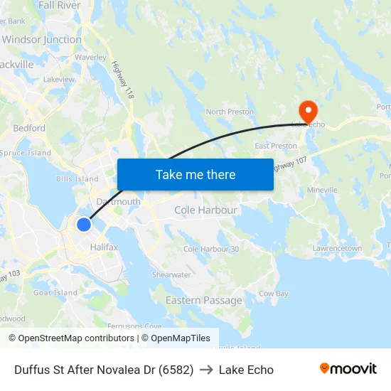 Duffus St After Novalea Dr (6582) to Lake Echo map