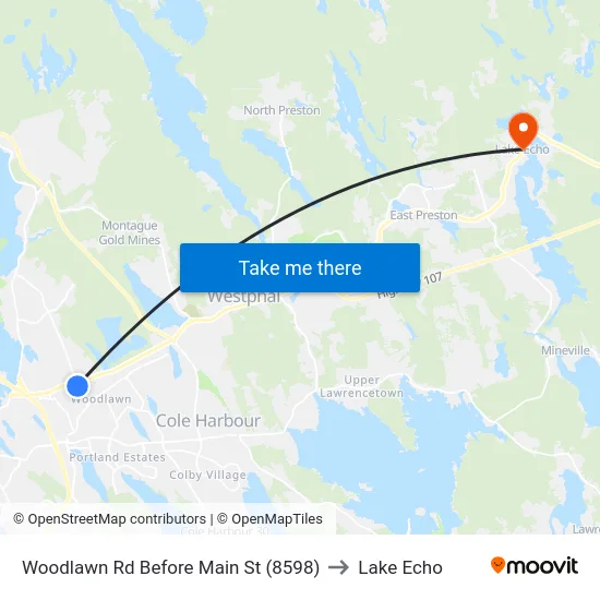 Woodlawn Rd Before Main St (8598) to Lake Echo map