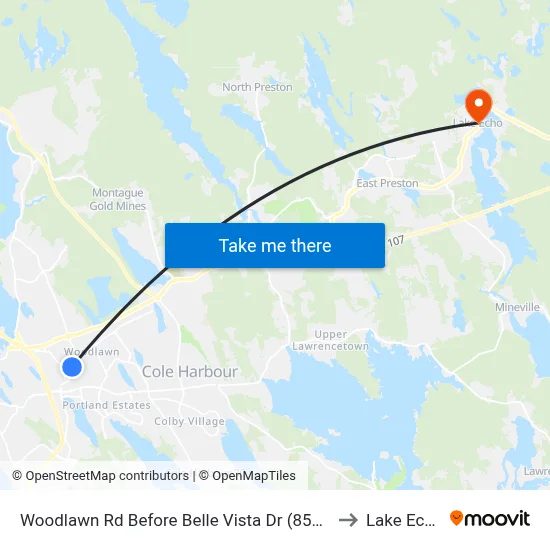 Woodlawn Rd Before Belle Vista Dr (8595) to Lake Echo map