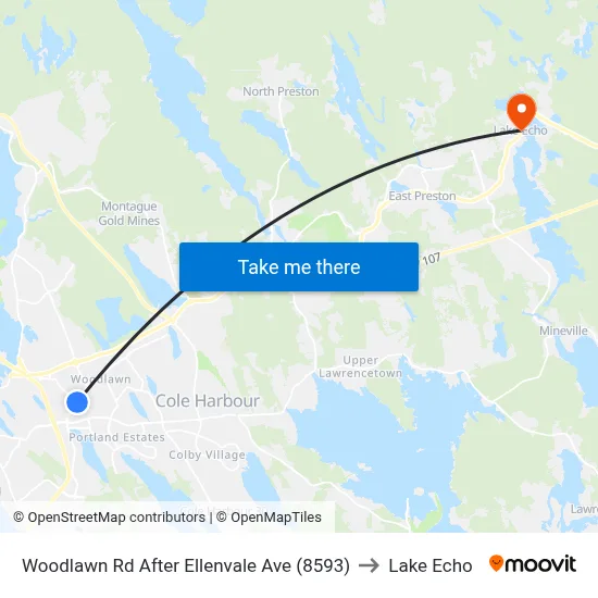 Woodlawn Rd After Ellenvale Ave (8593) to Lake Echo map