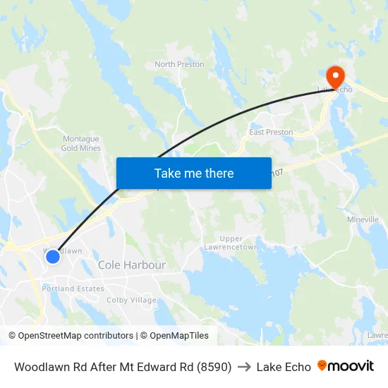 Woodlawn Rd After Mt Edward Rd (8590) to Lake Echo map