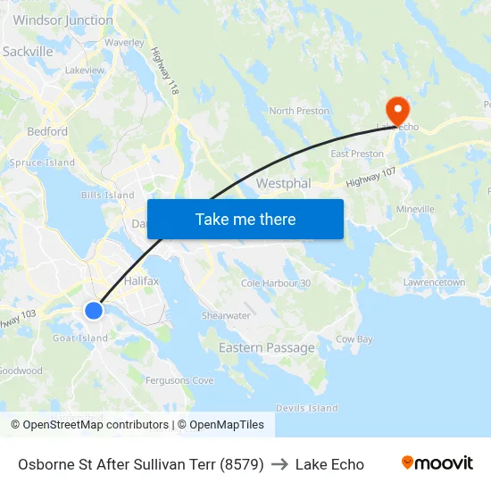 Osborne St After Sullivan Terr (8579) to Lake Echo map