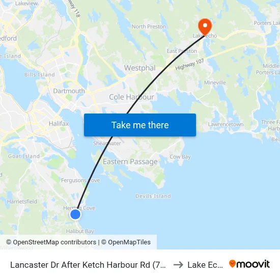 Lancaster Dr After Ketch Harbour Rd (7122) to Lake Echo map
