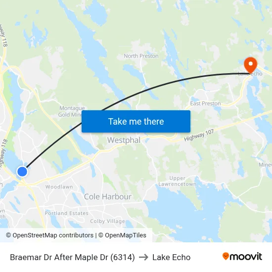 Braemar Dr After Maple Dr (6314) to Lake Echo map