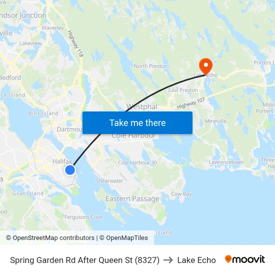Spring Garden Rd After Queen St (8327) to Lake Echo map