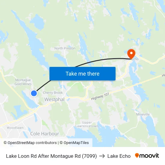 Lake Loon Rd After Montague Rd (7099) to Lake Echo map