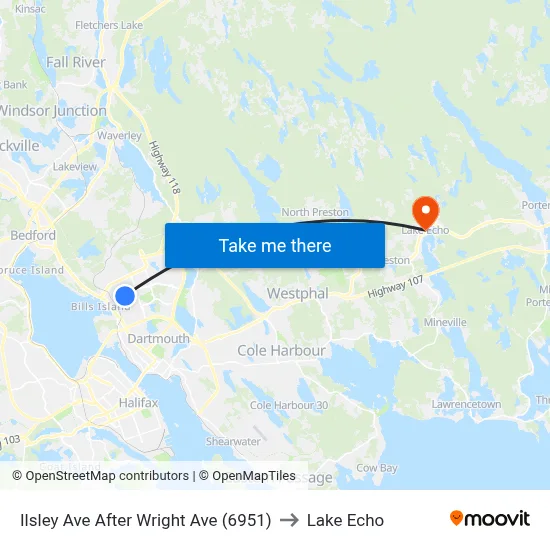 Ilsley Ave After Wright Ave (6951) to Lake Echo map
