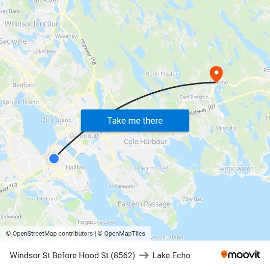 Windsor St Before Hood St (8562) to Lake Echo map