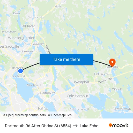 Dartmouth Rd After Obrine St (6554) to Lake Echo map