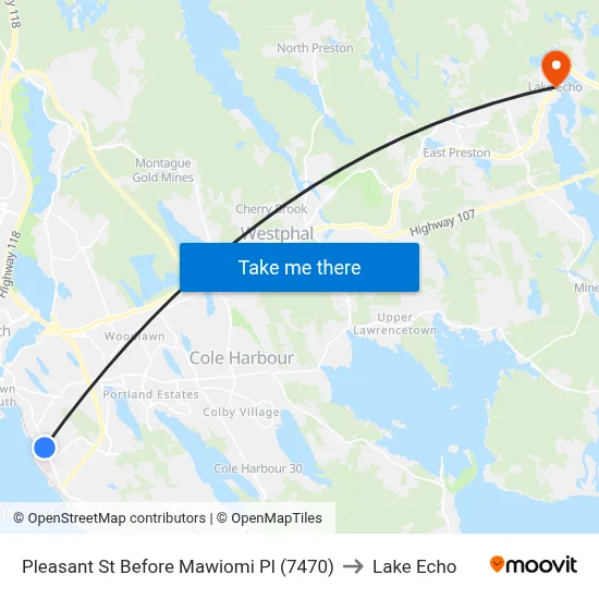 Pleasant St Before Mawiomi Pl (7470) to Lake Echo map