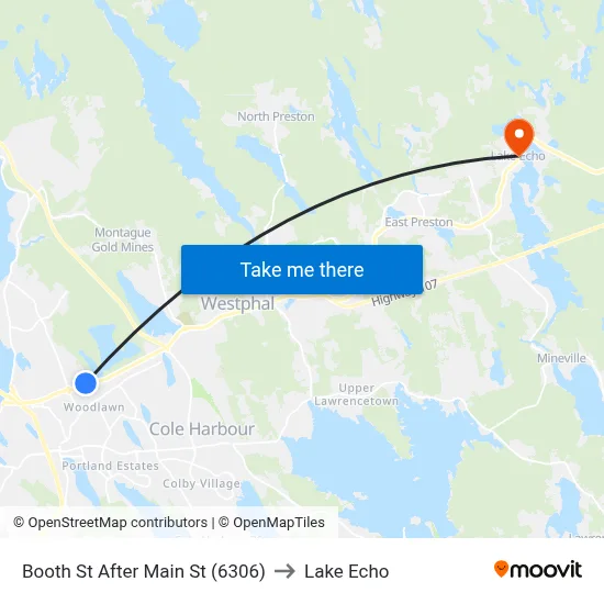 Booth St After Main St (6306) to Lake Echo map