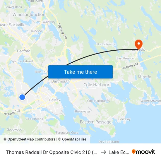Thomas Raddall Dr Opposite Civic 210 (9087) to Lake Echo map