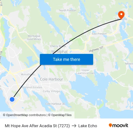 Mt Hope Ave After Acadia St (7272) to Lake Echo map