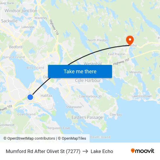 Mumford Rd After Olivet St (7277) to Lake Echo map