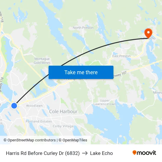 Harris Rd Before Curley Dr (6832) to Lake Echo map