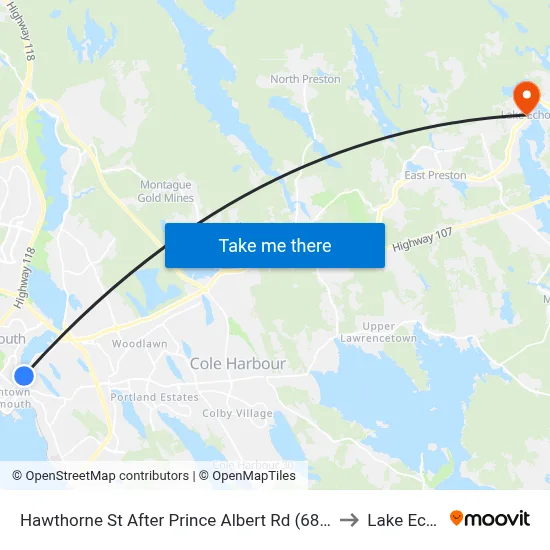 Hawthorne St After Prince Albert Rd (6836) to Lake Echo map