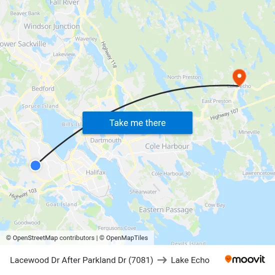 Lacewood Dr After Parkland Dr (7081) to Lake Echo map