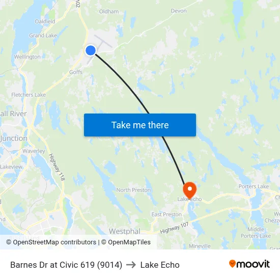 Barnes Dr at Civic 619 (9014) to Lake Echo map
