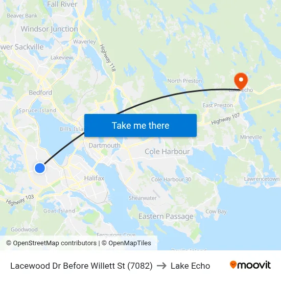 Lacewood Dr Before Willett St (7082) to Lake Echo map