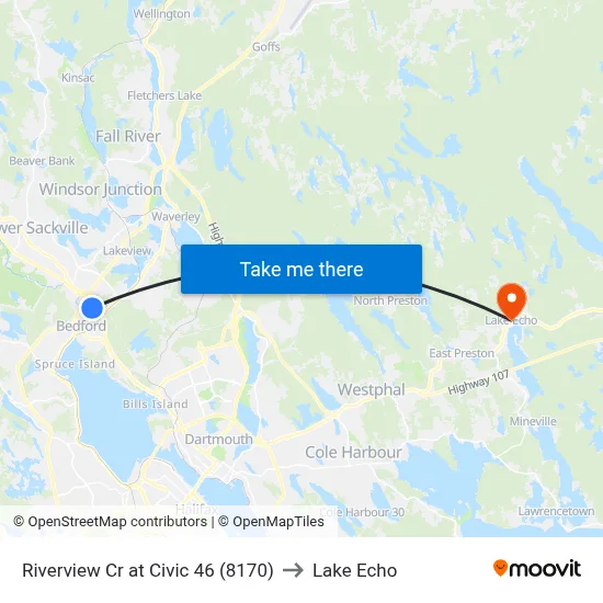 Riverview Cr at Civic 46 (8170) to Lake Echo map