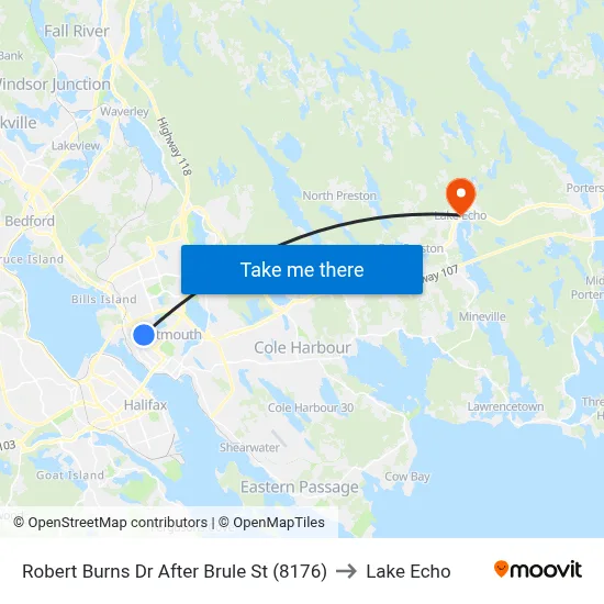Robert Burns Dr After Brule St (8176) to Lake Echo map