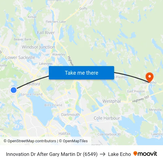 Innovation Dr After Gary Martin Dr (6549) to Lake Echo map