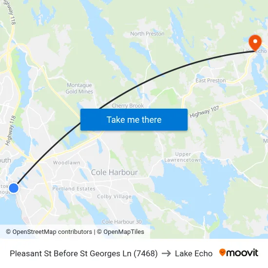 Pleasant St Before St Georges Ln (7468) to Lake Echo map