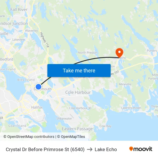 Crystal Dr Before Primrose St (6540) to Lake Echo map