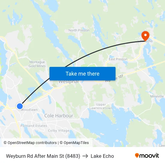Weyburn Rd After Main St (8483) to Lake Echo map