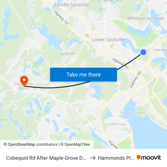 Cobequid Rd After Maple Grove Dr (2349) to Hammonds Plains map