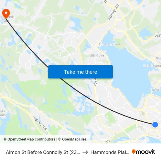 Almon St Before Connolly St (2393) to Hammonds Plains map