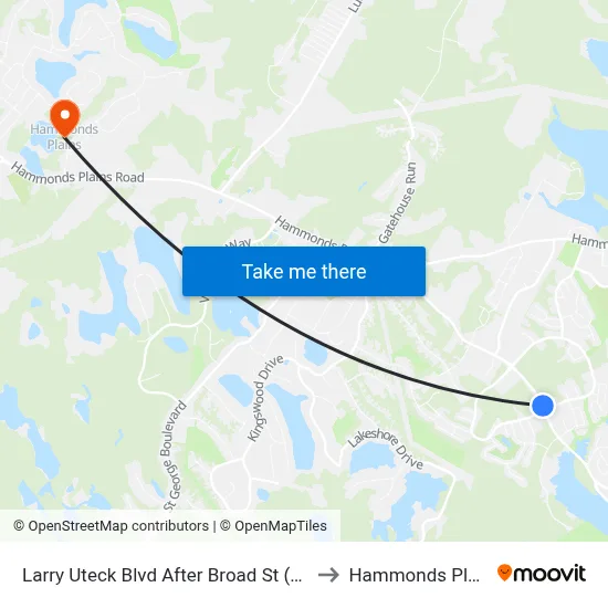 Larry Uteck Blvd After Broad St  (2368) to Hammonds Plains map