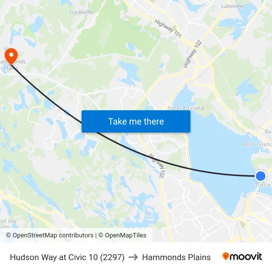 Hudson Way at Civic 10 (2297) to Hammonds Plains map