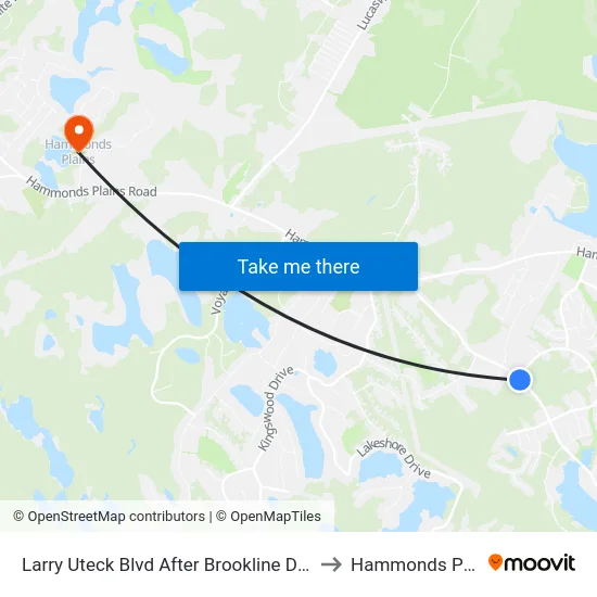 Larry Uteck Blvd After Brookline Dr (2310) to Hammonds Plains map