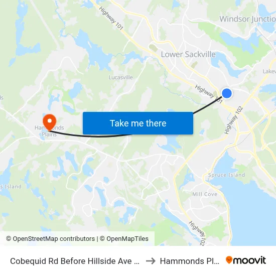Cobequid Rd Before Hillside Ave (2352) to Hammonds Plains map