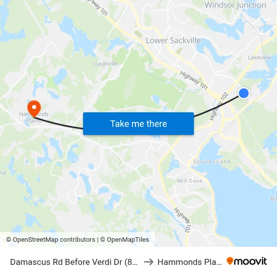 Damascus Rd Before Verdi Dr (8200) to Hammonds Plains map