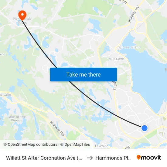 Willett St After Coronation Ave (8490) to Hammonds Plains map