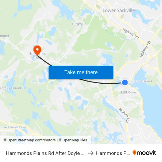 Hammonds Plains Rd After Doyle St (6784) to Hammonds Plains map