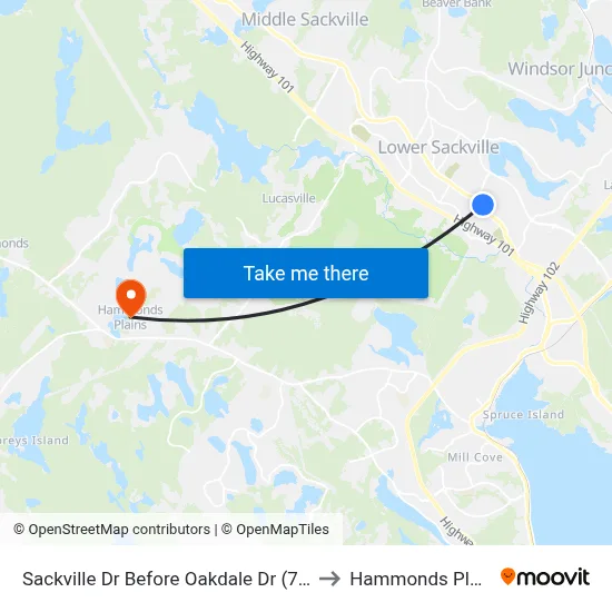 Sackville Dr Before Oakdale Dr (7323) to Hammonds Plains map
