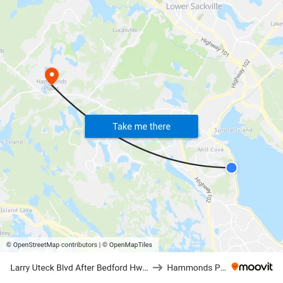 Larry Uteck Blvd After Bedford Hwy (8849) to Hammonds Plains map