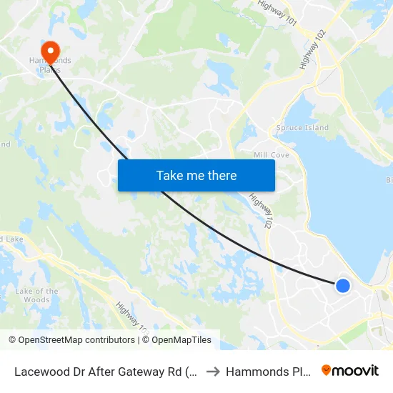 Lacewood Dr After Gateway Rd (7069) to Hammonds Plains map