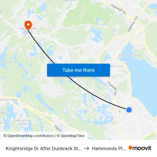 Knightsridge Dr After Dunbrack St (7060) to Hammonds Plains map