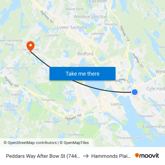 Peddars Way After Bow St (7443) to Hammonds Plains map