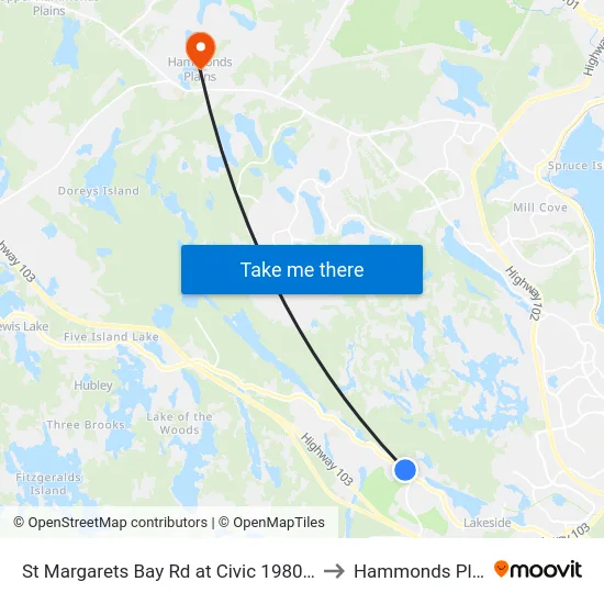 St Margarets Bay Rd at Civic 1980 (6172) to Hammonds Plains map